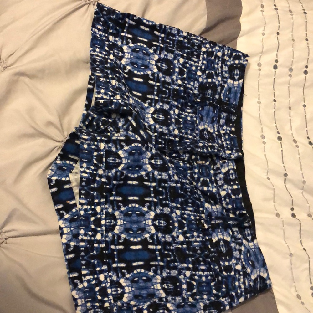 Blue mid waist shorts
